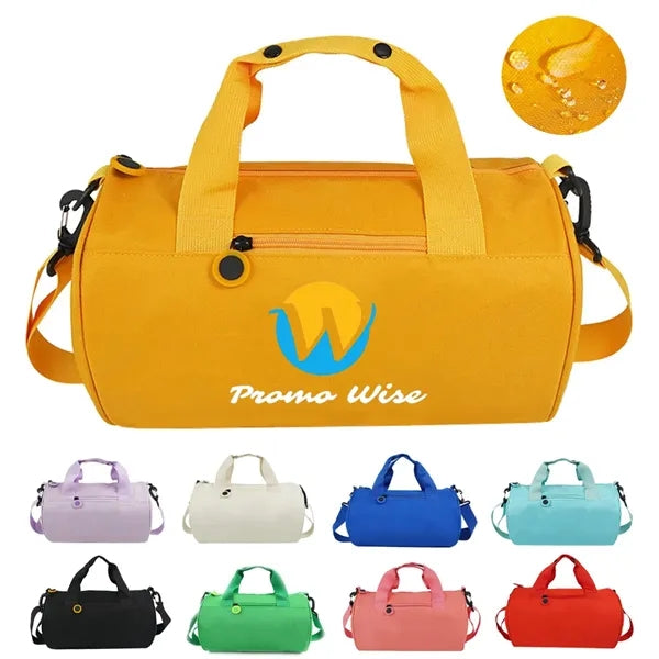 3-Size Cylindrical Waterproof Gym Bag with Shoulder Strap
