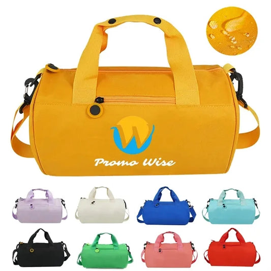 3-Size Cylindrical Waterproof Gym Bag with Shoulder Strap