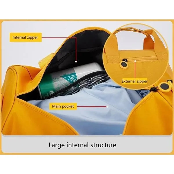 3-Size Cylindrical Waterproof Gym Bag with Shoulder Strap