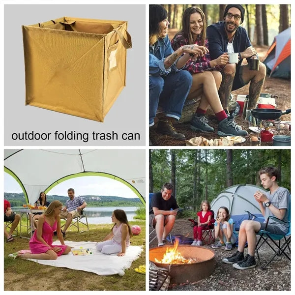 Triangular Collapsible Windproof Portable Oxford Trash Can
