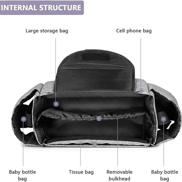 Large capacity convenient baby stroller storage hanging bag
