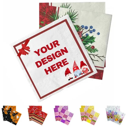 Custom party christmas restaurant bar dinner paper napkins