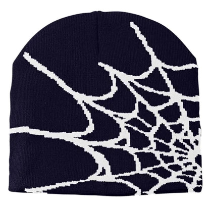 Spider Web Pattern Beanie with Custom Logo