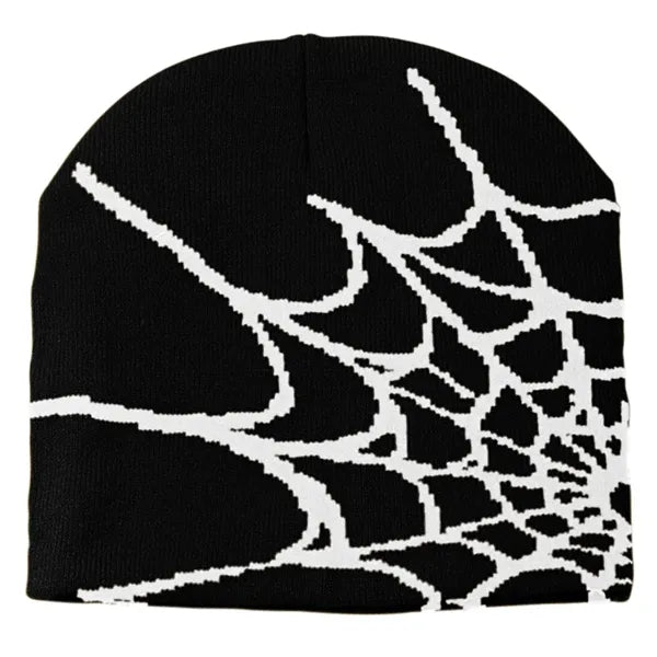 Spider Web Pattern Beanie with Custom Logo