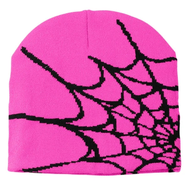 Spider Web Pattern Beanie with Custom Logo