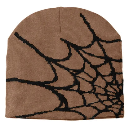 Spider Web Pattern Beanie with Custom Logo