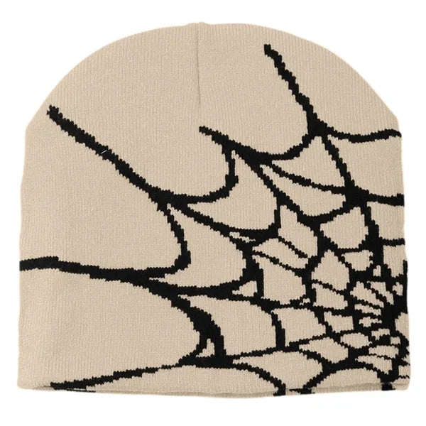 Spider Web Pattern Beanie with Custom Logo