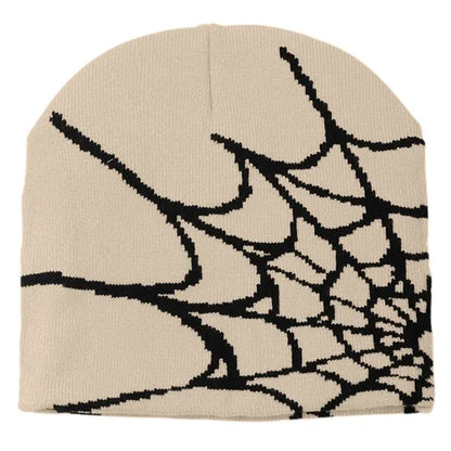 Spider Web Pattern Beanie with Custom Logo
