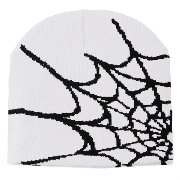 Spider Web Pattern Beanie with Custom Logo