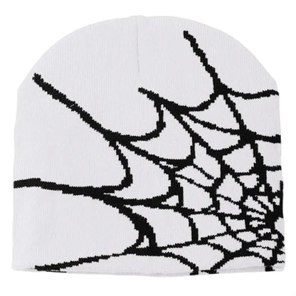 Spider Web Pattern Beanie with Custom Logo