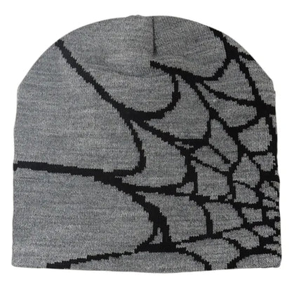 Spider Web Pattern Beanie with Custom Logo