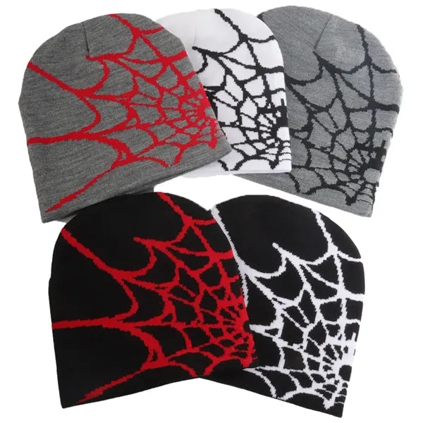 Spider Web Pattern Beanie with Custom Logo