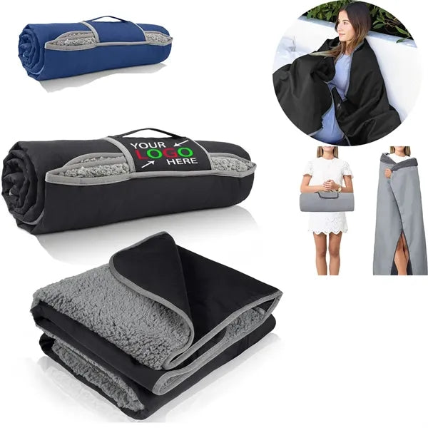 Waterproof Outdoor Blanket with Sherpa Lining