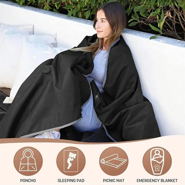 Waterproof Outdoor Blanket with Sherpa Lining