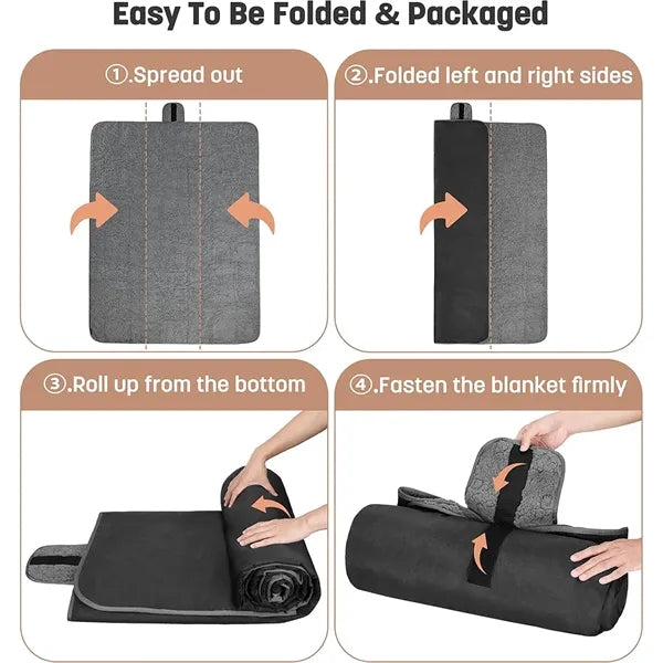 Waterproof Outdoor Blanket with Sherpa Lining