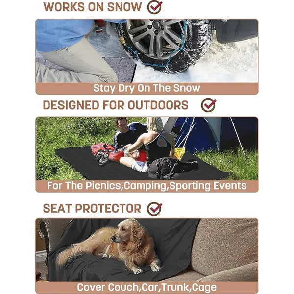 Waterproof Outdoor Blanket with Sherpa Lining