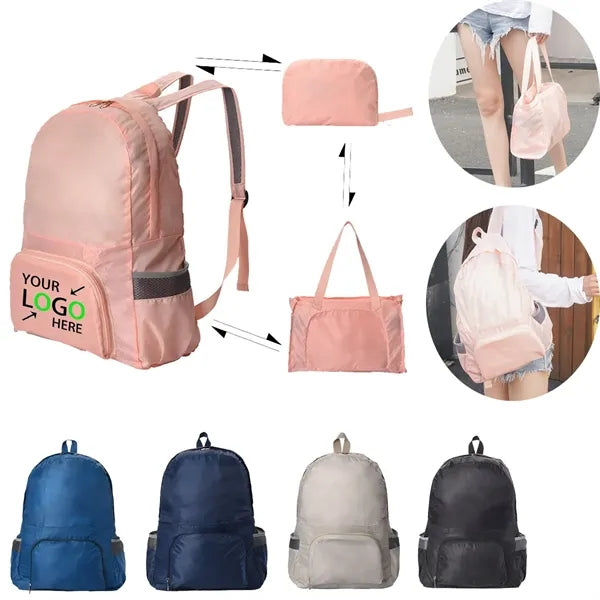2 In 1 Foldable Backpack Transfer to Shoulder Bag