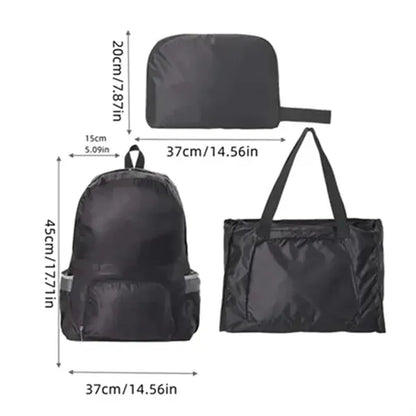2 In 1 Foldable Backpack Transfer to Shoulder Bag