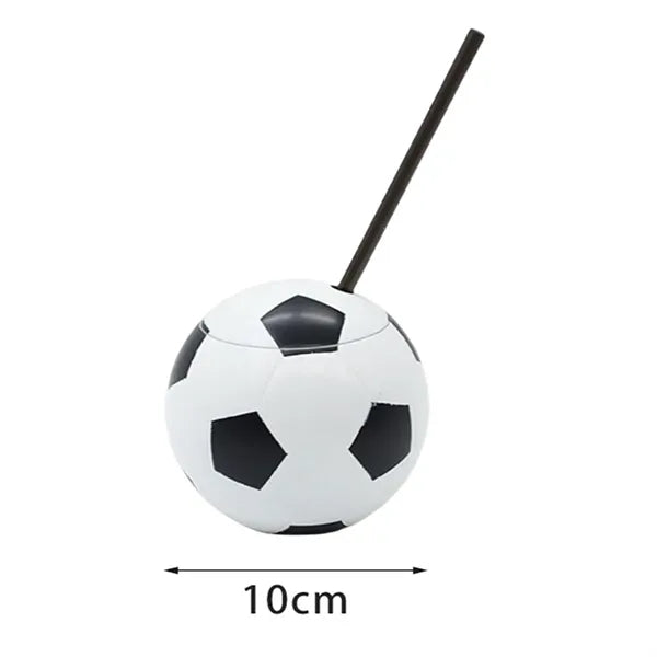 15Oz. Soccer Ball Shaped Tumbler with Straw