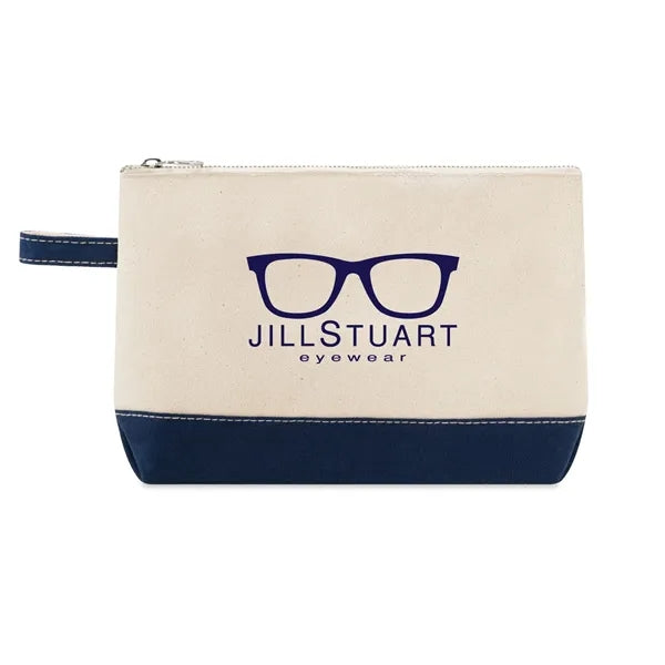Cotton Cosmetic Pouch ( 11"W x 7"H x 3" )