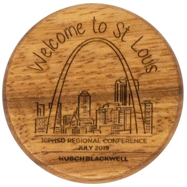 Round with Metal Jaw on Back Wood Bottle Opener