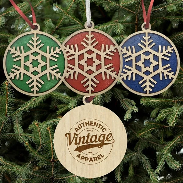 Snowflake Layered Wood Ornament