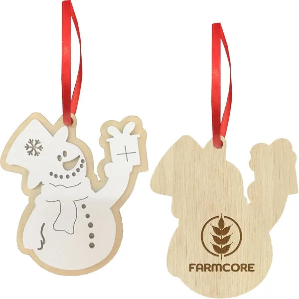 Snowman Layered Wood Ornament