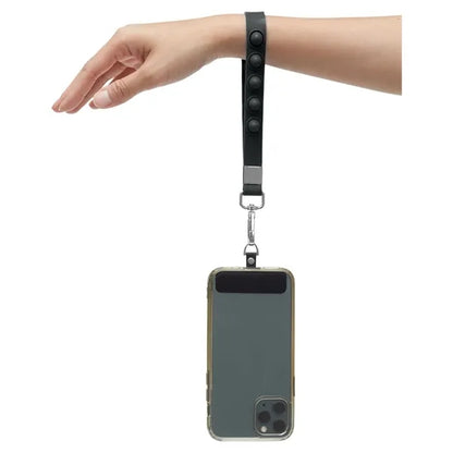 Push Pop Wrist Strap Keychain With Phone Holder