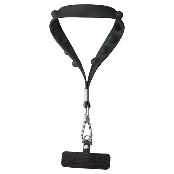 Push Pop Wrist Strap Keychain With Phone Holder