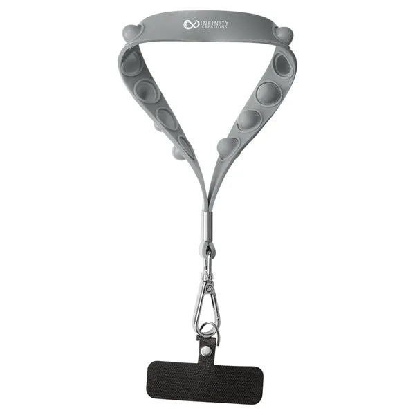 Push Pop Wrist Strap Keychain With Phone Holder