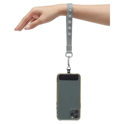 Push Pop Wrist Strap Keychain With Phone Holder
