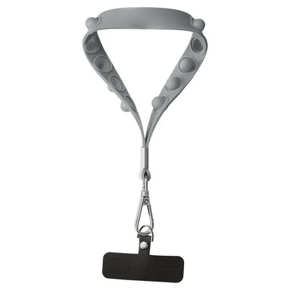 Push Pop Wrist Strap Keychain With Phone Holder