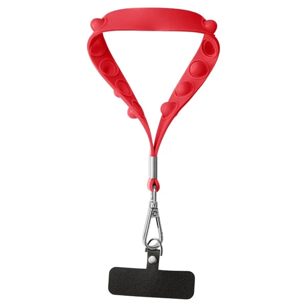 Push Pop Wrist Strap Keychain With Phone Holder