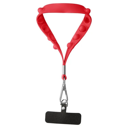 Push Pop Wrist Strap Keychain With Phone Holder