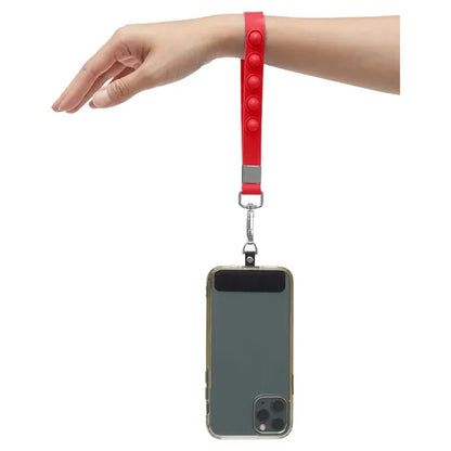 Push Pop Wrist Strap Keychain With Phone Holder