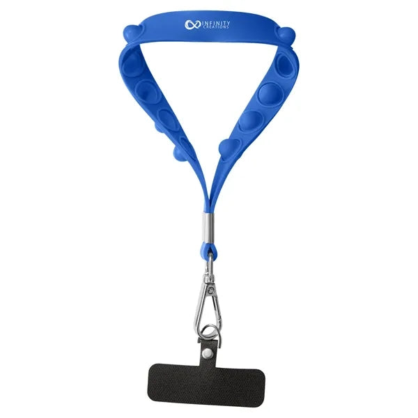Push Pop Wrist Strap Keychain With Phone Holder