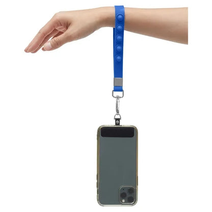 Push Pop Wrist Strap Keychain With Phone Holder