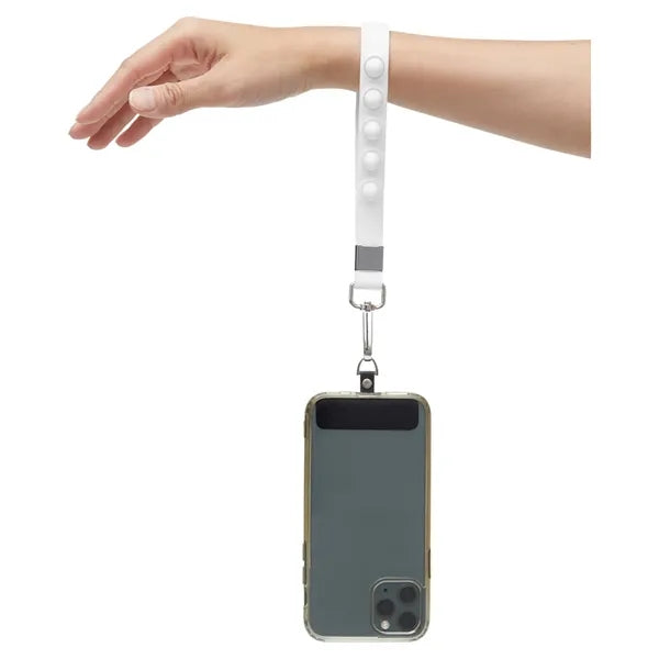 Push Pop Wrist Strap Keychain With Phone Holder