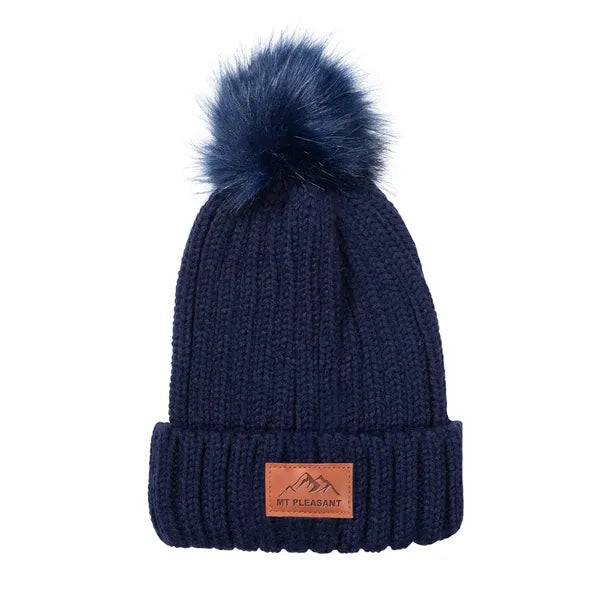 Leeman Knit Beanie With Fur PomPom