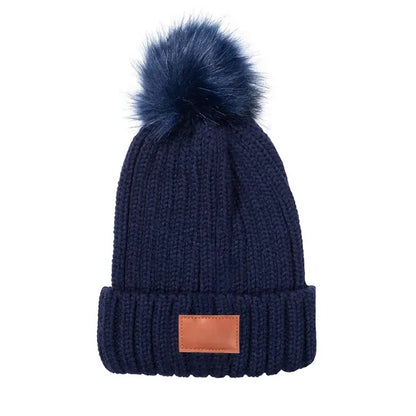 Leeman Knit Beanie With Fur PomPom
