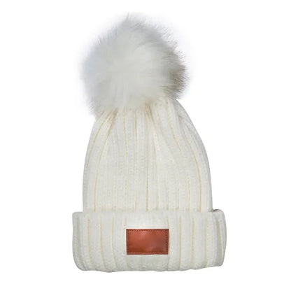Leeman Knit Beanie With Fur PomPom