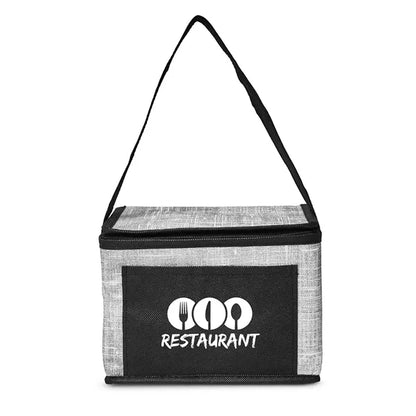 Denim Pattern Non-Woven 6-Pack Lunch Cooler Bag