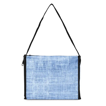 Denim Pattern Non-Woven 6-Pack Lunch Cooler Bag