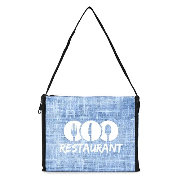 Denim Pattern Non-Woven 6-Pack Lunch Cooler Bag