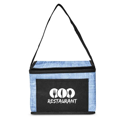 Denim Pattern Non-Woven 6-Pack Lunch Cooler Bag