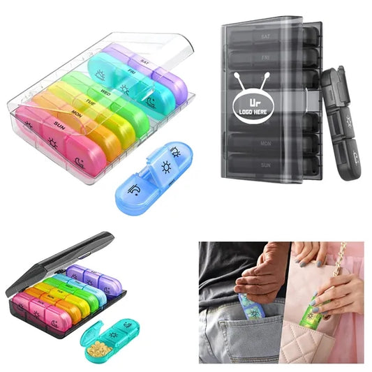 7-Day Pill Box With 21 Compartments