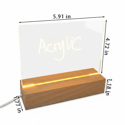 Clear Desktop Note Memo Light Up Acrylic Dry Erase Board