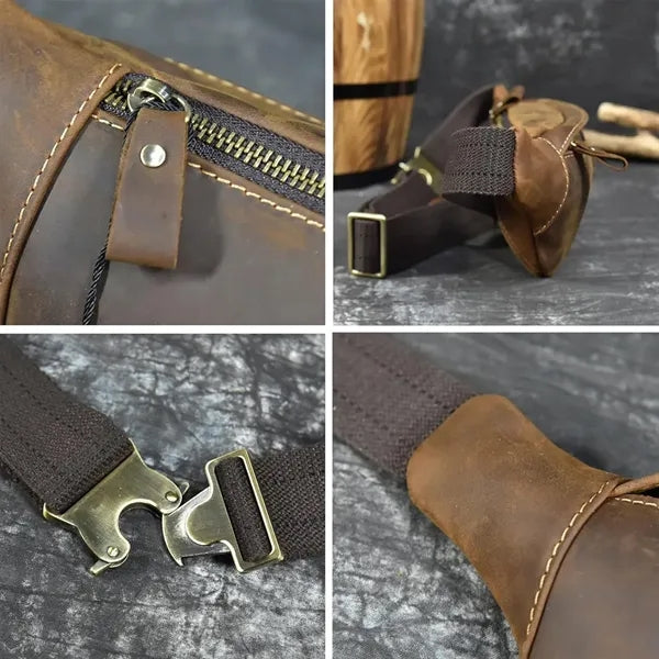 Genuine Leather Crazy Horse Crossbody Bag