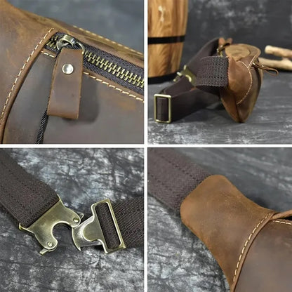 Genuine Leather Crazy Horse Crossbody Bag