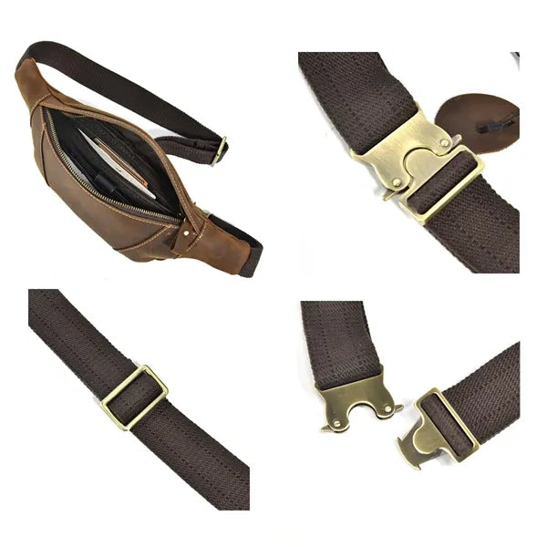 Genuine Leather Crazy Horse Crossbody Bag